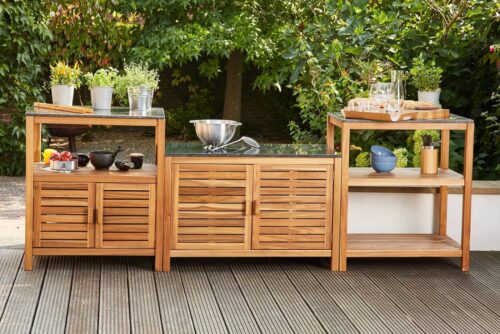 Siena Garden Outdoor-Küchenmodul Riva (Set) 3-tlg., Akazienholz