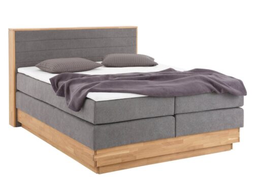 Home affaire Boxspringbett Cavan, Eiche, inkl. Bettkasten & Topper, verschiedene Härtegrade (auch H4)