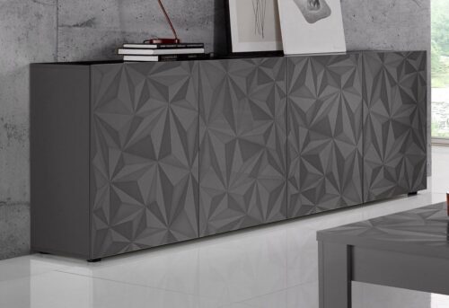 Home affaire Sideboard Prisma Breite 241, Kommode 4 Türen, Anrichte, Front mit elegantem Siebdruck, grifflos, viel Stauraum