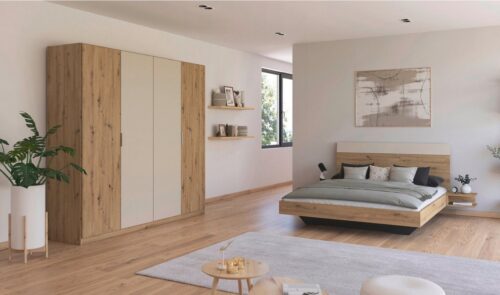 rauch Schlafzimmer-Set Monza, mit Drehtürenschrank Breite 226 cm, Bettanlage in 2 Breiten