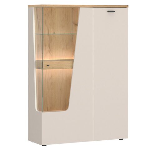 Lomadox Highboard CARMONA-129, 95 cm breit in Kaschmir & Eiche, 2-türig