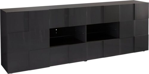 Home affaire Sideboard Dama Breite 241, Kommode 2 Türen u. 4 Schubkästen, Anrichte, Front in 3D-Optik, viel Stauraum, verschiedene Farben