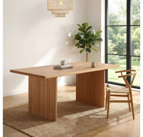 HOME DELUXE Esstisch Eiche geölt – FONTAR, 180 x 90 x 75 cm hochwertiges Eichenholz, Echtholztisch, Küchentisch