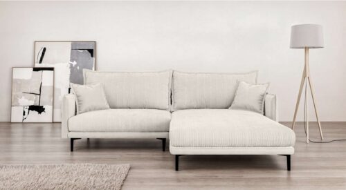 Home affaire Ecksofa ALEXANDRIA mit Recamiere rechts oder links bestellbar, moderne Bezüge, L-Form mit Wellenunterfederung, Maße: B/H/T 246/86/190 cm