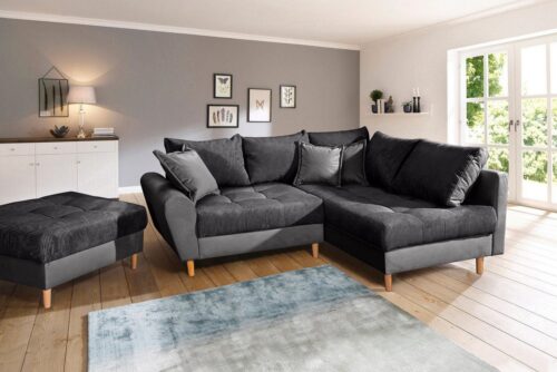 Home affaire Ecksofa Rice L-Form, B: 223 cm - OTTO. Verlässliche Qualität., Set: Sofa & Hocker, 3 Zierkissen, Federkern
