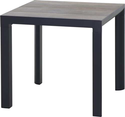 Siena Garden Gartentisch SILVA Tisch 80 x 80cm matt anthrazit/wash-grey, Aluminiumgestell matt anthrazit, Tischplatte aus Keramik, washed grey