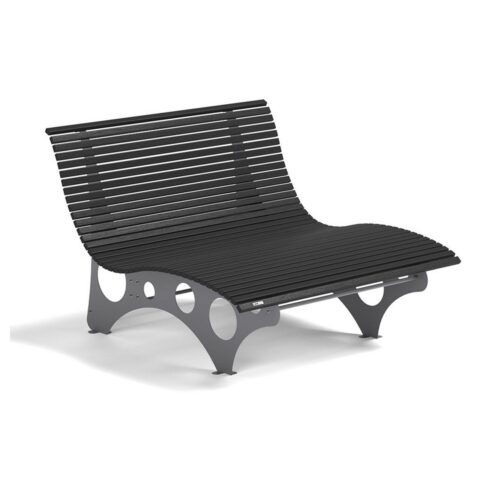 HOME DELUXE Doppelliege WPC Wellenliege NIRA - 50,5 /105 x 148 x 152 cm, 50,5 /105 x 148 x 152 cm - ergonomisch geformt, Gartenliege, Waldsofa