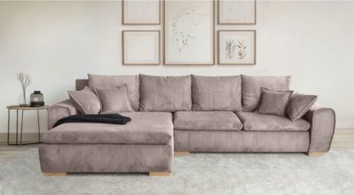 Home affaire Ecksofa Katja L-Form, B: 325 cm - OTTO. Verlässliche Qualität., Bettfunktion, Bettkasten & 4 Zierkissen