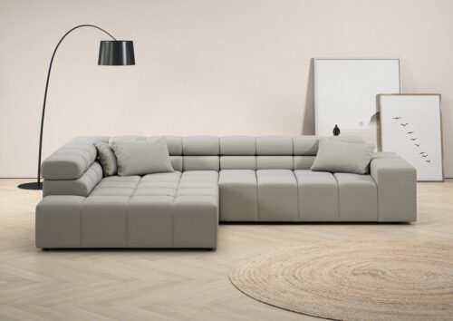 Home affaire Ecksofa Ancona incl. Kopfteilverstellung, Breite 319cm, L-Form, wahlweise motorische Sitztiefenverstellung, auch in Cord + Easy Care