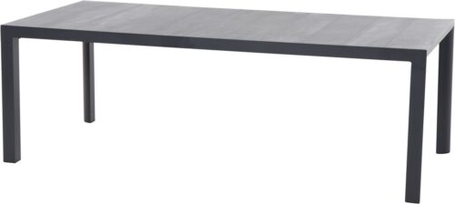 Siena Garden Gartentisch SILVA Tisch 220x100cm matt anthrazit/wood-grey, Aluminiumgestell, matt anthrazit, Tischplatte aus Keramik in wood grey