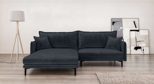 Home affaire Ecksofa ALEXANDRIA mit Recamiere rechts oder links bestellbar, moderne Bezüge, L-Form mit Wellenunterfederung, Maße: B/H/T 246/86/190 cm